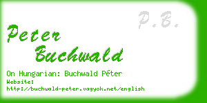 peter buchwald business card